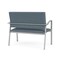 Lesro Newport 2 Seat Tandem Seating Metal Frame No Center Arms, Silver, RF Serene Upholstery NP1501 - alternate 3